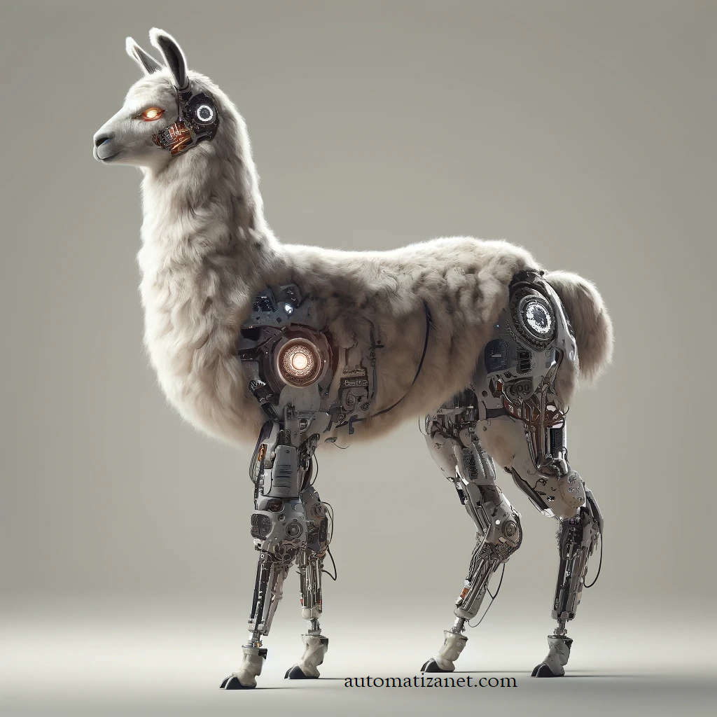 llama 3. Inteligencia artificial de Meta. En la imagen se puede ver una llama cibernética.